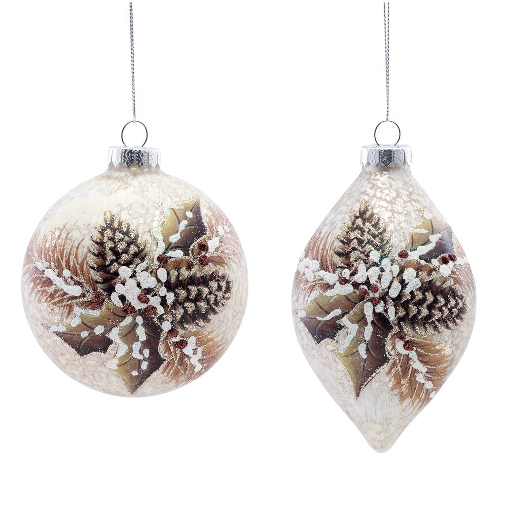 Pinecone Glass Christmas Ornament Artisan Glass Coll by Seasons Designs